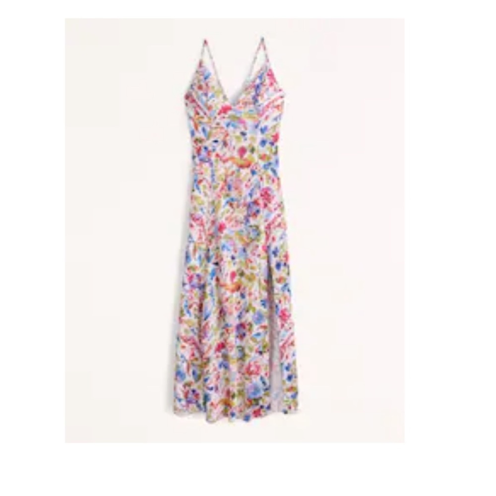 Abercrombie drama satin maxi floral dress size M